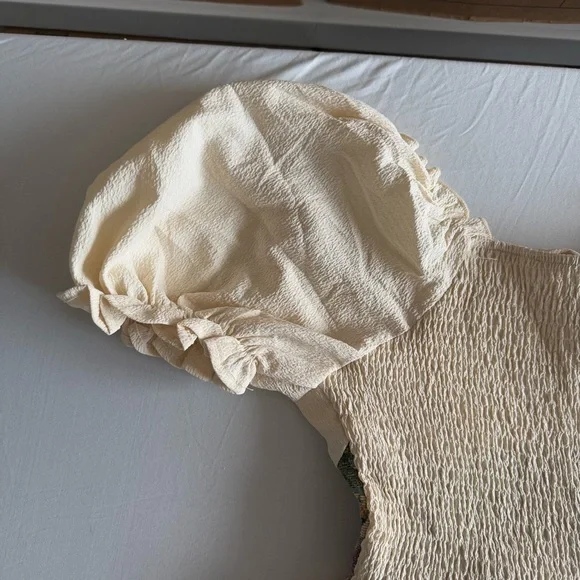 Peasant Cottage Romantic Ren Faire Medieval Puff Sleeve Maxi Dress Sz Small - Picture 8 of 16